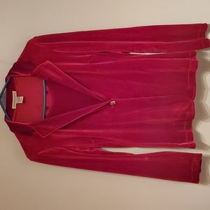 Red long sleeve velvet top